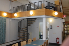 The spiral stairway to "Hyllan" meeting room