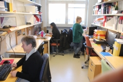 Camilla Svenssons members, von Eulers väg 8, Kristina Ängeby-Möller,  Diana Nascimento by the window, May 2018.