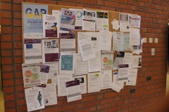 The notice board in the reception