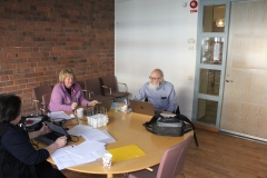 Meeting in progress in one of the small meeting rooms on the 3rd floor