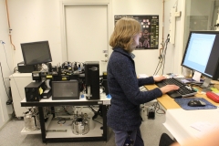 Maria Johansson in the FACS facility