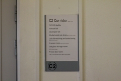 Sign outside the corridor on the second floor at MTC