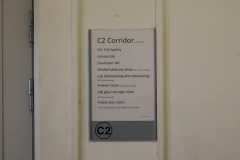 Sign outside the corridor on the second floor at MTC